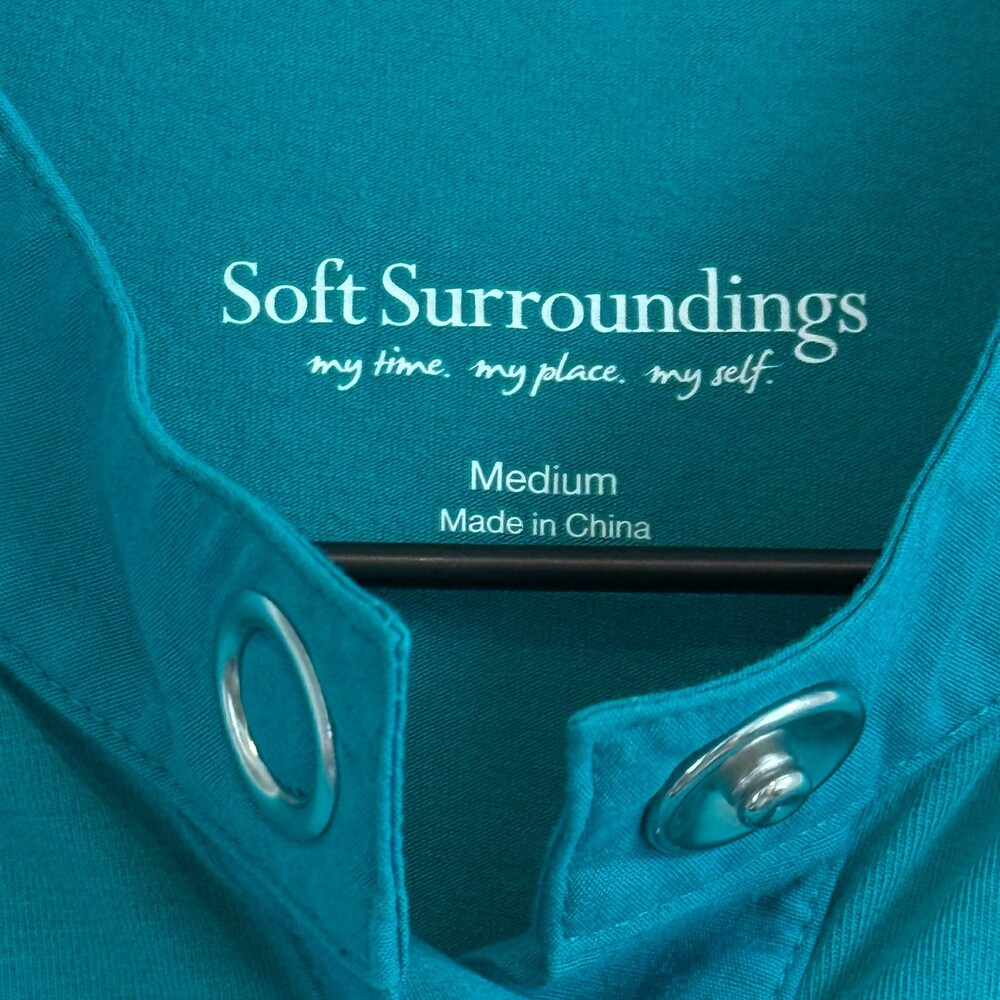 Soft Surroundings Tracee Pullover Tunic Teal Snap… - image 5